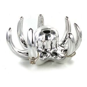 Octopus Silver Ceramic Ring Holder